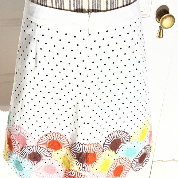 Boden White A-Line Skirt with Colorful Floral Accents - Picture 5 of 10